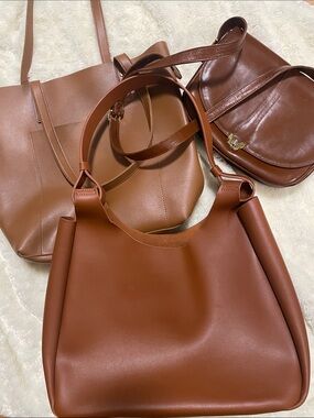 Brown Women's Tote & Shoulder Bag Bundle